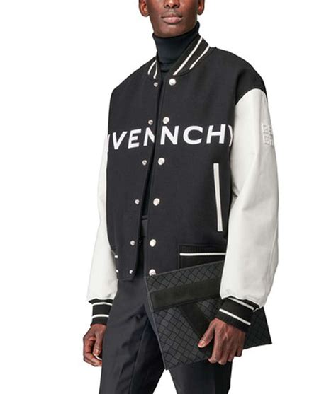 givenchy varsity jacket black|aka cropped varsity jacket.